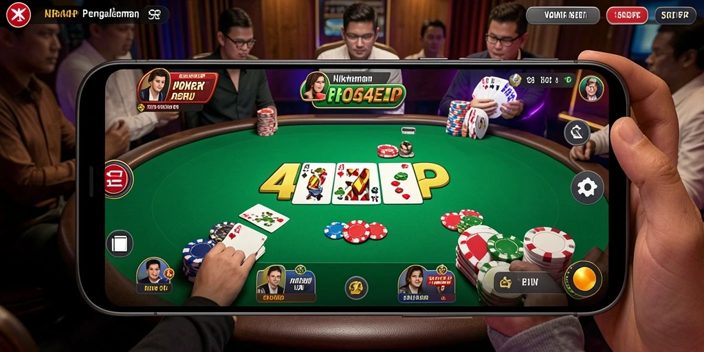 Tampilan menarik dari gameplay Poker yang mendebarkan.