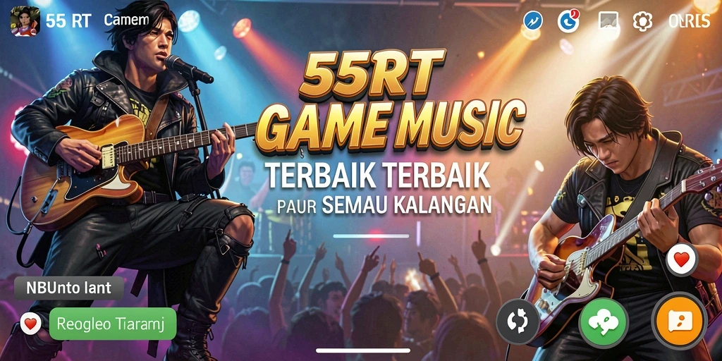 Tampilan gameplay <strong>55RT</strong> yang menarik dengan tantangan musik yang seru.