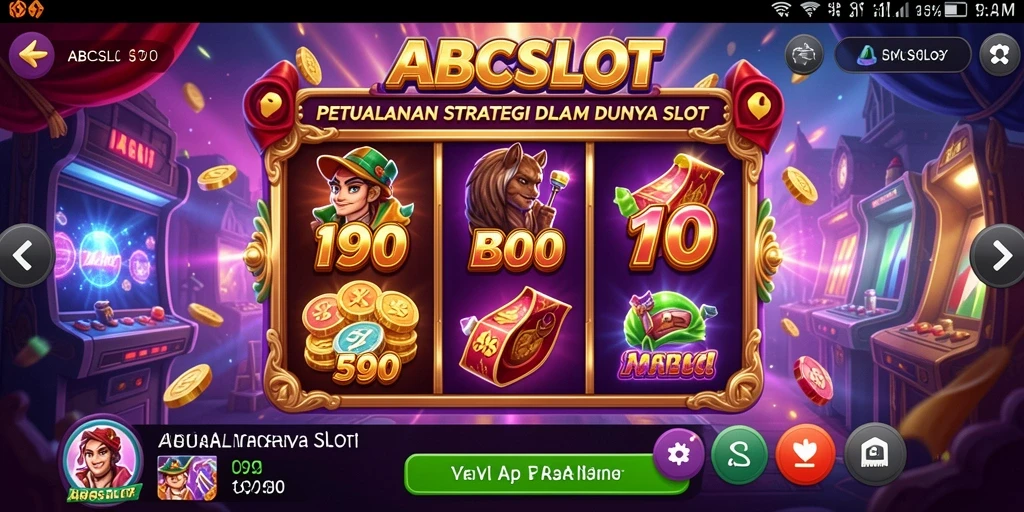 Tampilan gameplay menarik dari ABCSLOT dengan elemen slot dan strategi.