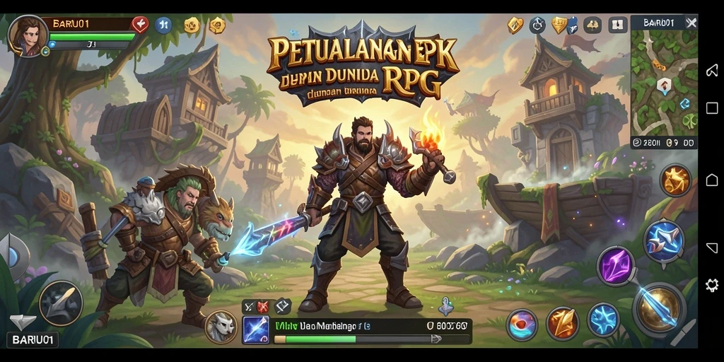 Tampilan gameplay mendebarkan yang menampilkan pertarungan epik dalam BARU01.