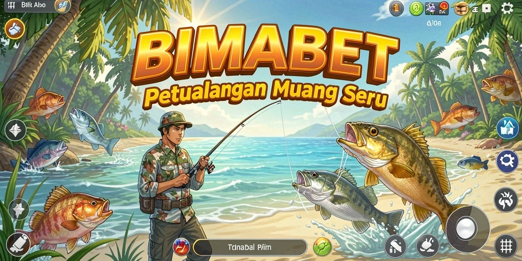 Tampilan gameplay seru saat memancing ikan di BIMABET.