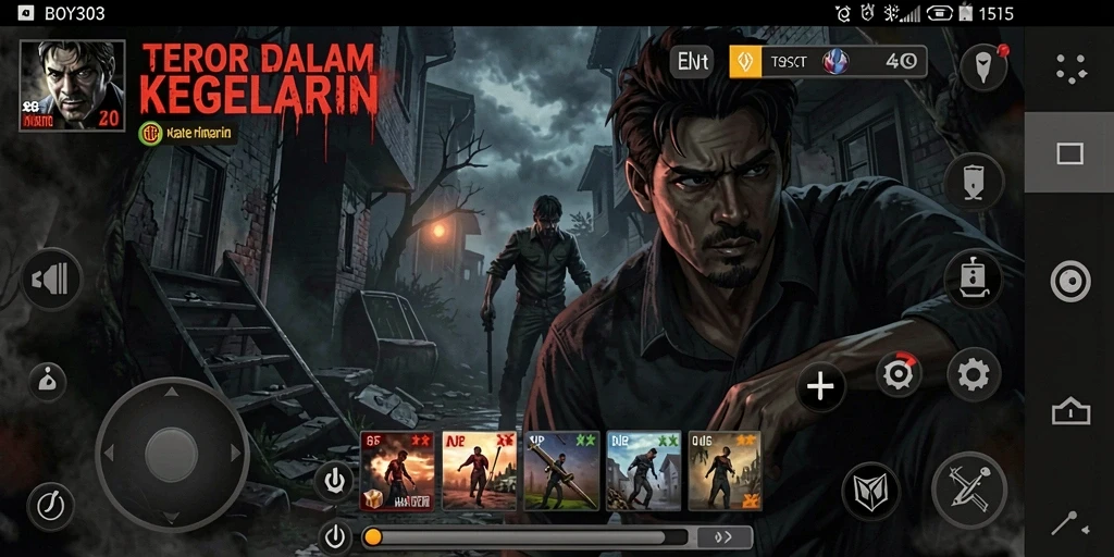Tampilan gameplay BOY303 dengan suasana horror yang menegangkan.
