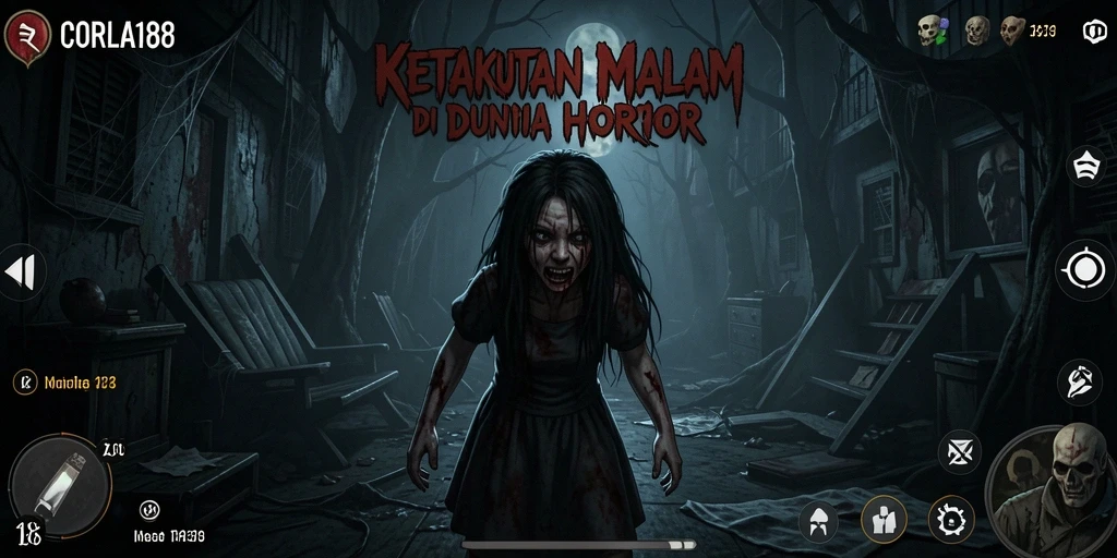 Tampilan gameplay CORLA188 yang menakutkan dan mencekam.