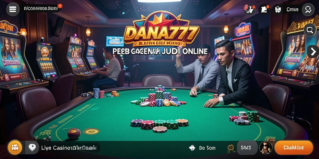 Screenshot gameplay DANA777 menampilkan suasana kasino langsung yang seru.