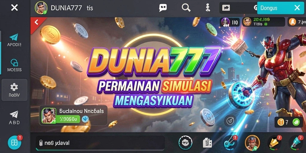 Tangkapan layar gameplay DUNIA777 yang menunjukkan interaksi karakter.