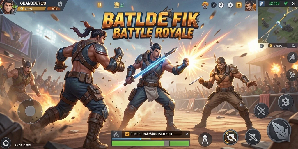 Gameplay seru dalam pertarungan Battle Royale yang mendebarkan.