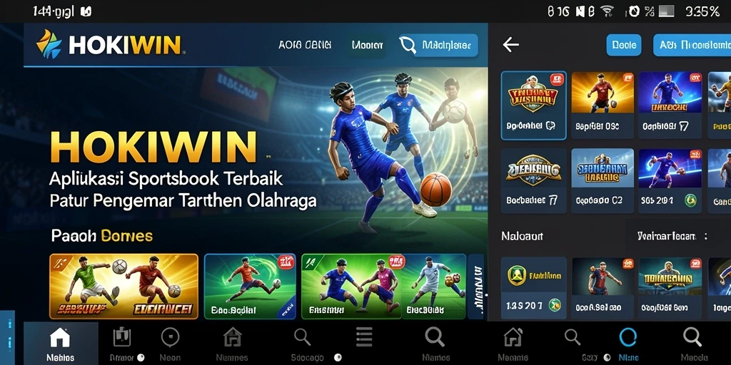 Tampilan utama HOKIWIN menampilkan berbagai pilihan taruhan olahraga.