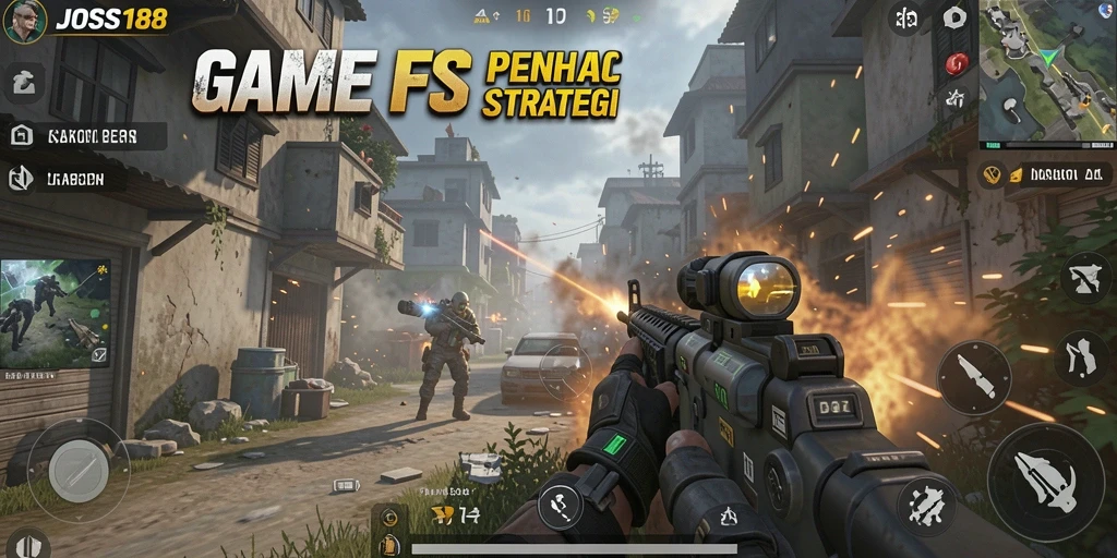 Screenshot gameplay JOSS188 menampilkan aksi tembak-menembak yang intens dan mendebarkan.
