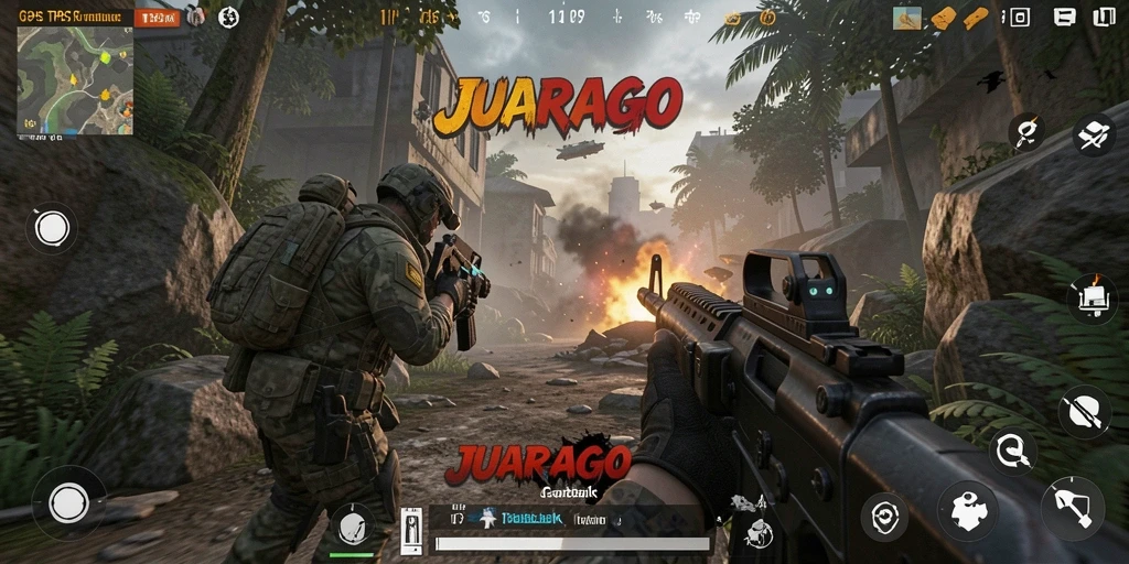 Tampilan gameplay JUARAGO yang intens dan penuh aksi.