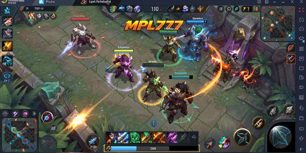 Screenshot menampilkan aksi seru dalam permainan MOBA MPL777.
