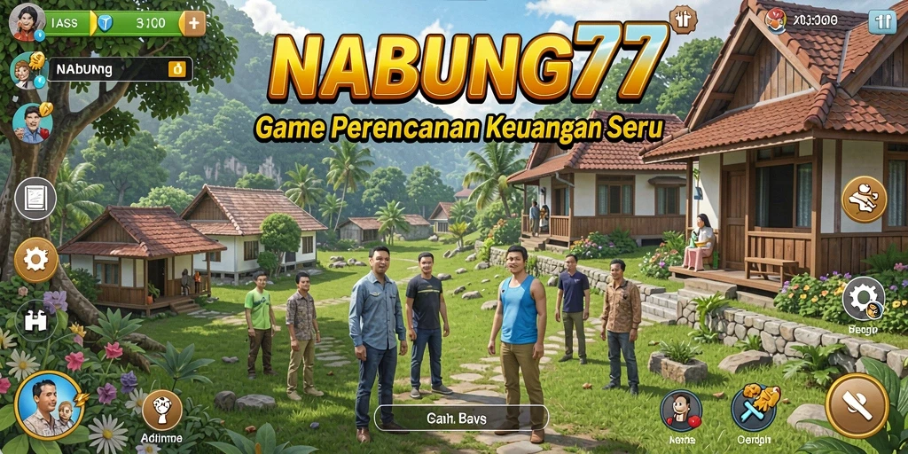 Screenshot NABUNG77 menampilkan gameplay seru tentang perencanaan keuangan.