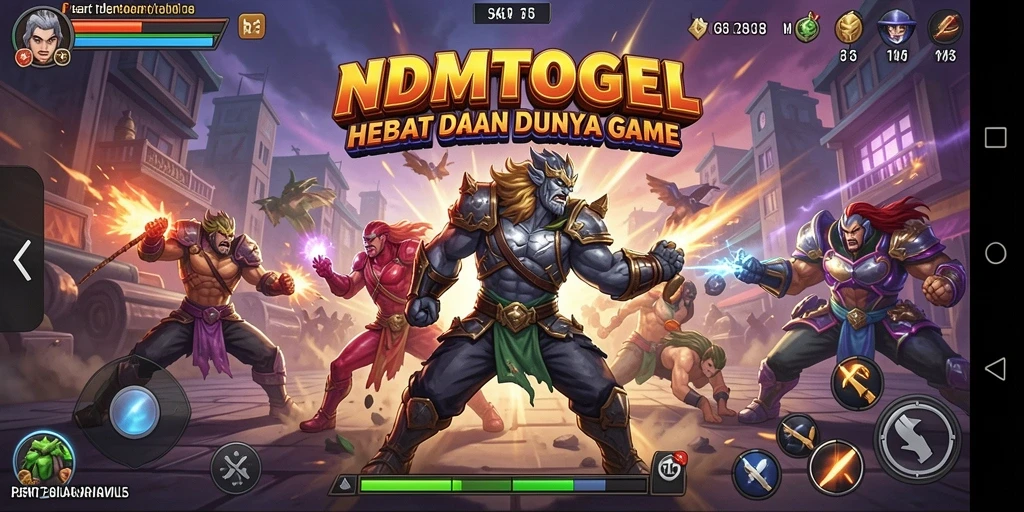 Screenshot dari gameplay NDMTOGEL yang menampilkan aksi pertarungan.