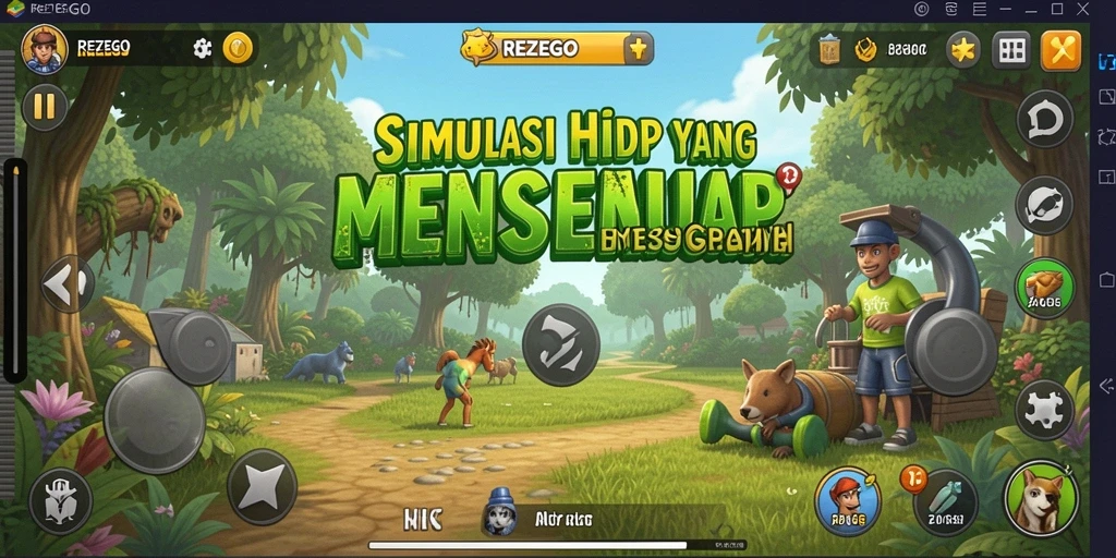 Screenshot utama menampilkan gameplay interaktif REZEGO yang mengasyikkan.