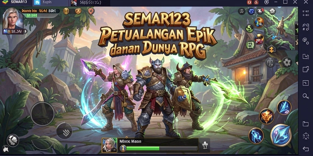 Tampilan gameplay RPG SEMAR123 yang menawan dan aksi dinamis.