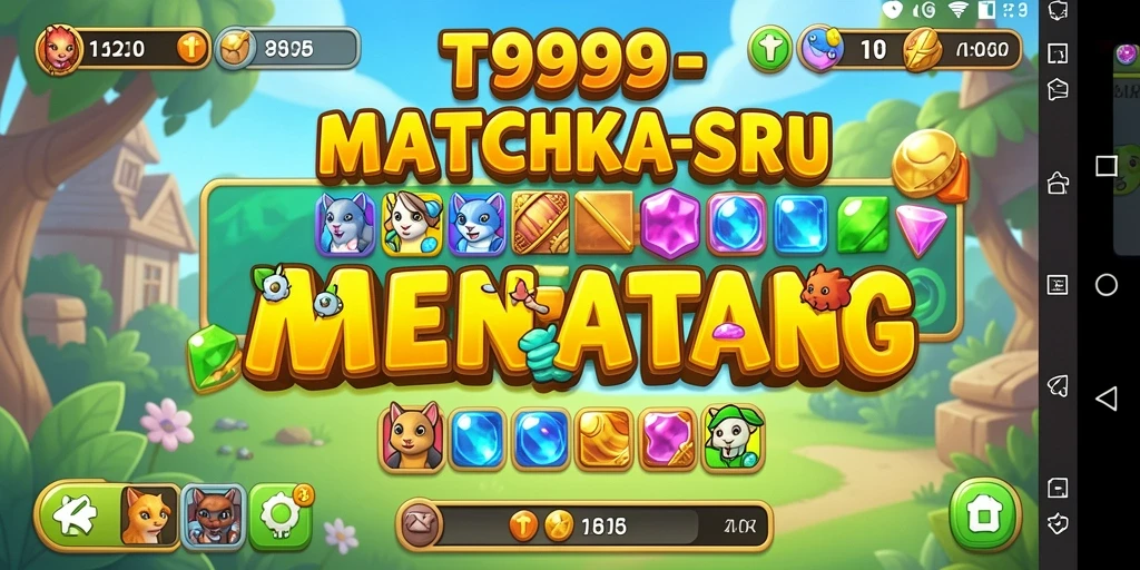 Screenshot gameplay T9999 menunjukkan keseruan mencocokkan objek.