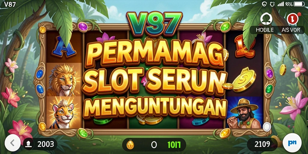 Screenshot V87 menampilkan gameplay Slot dengan grafik yang menarik.